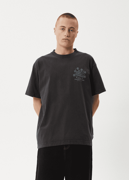 AFENDS Cosmic Con Boxy T-Shirt – Stone Black