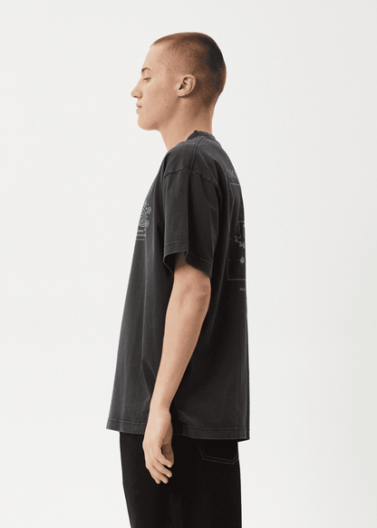 AFENDS Cosmic Con Boxy T-Shirt – Stone Black