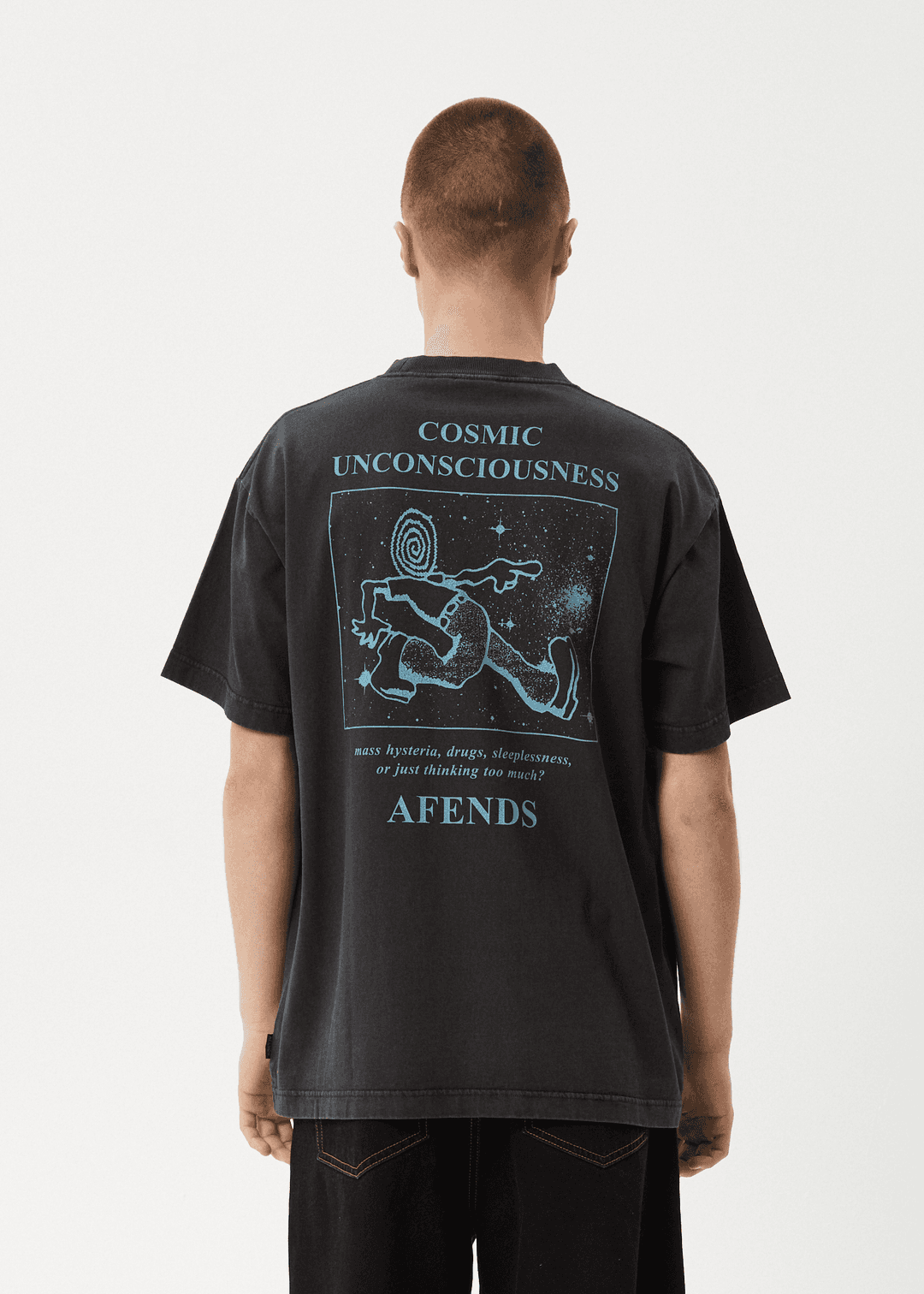 AFENDS Cosmic Con Boxy T-Shirt – Stone Black
