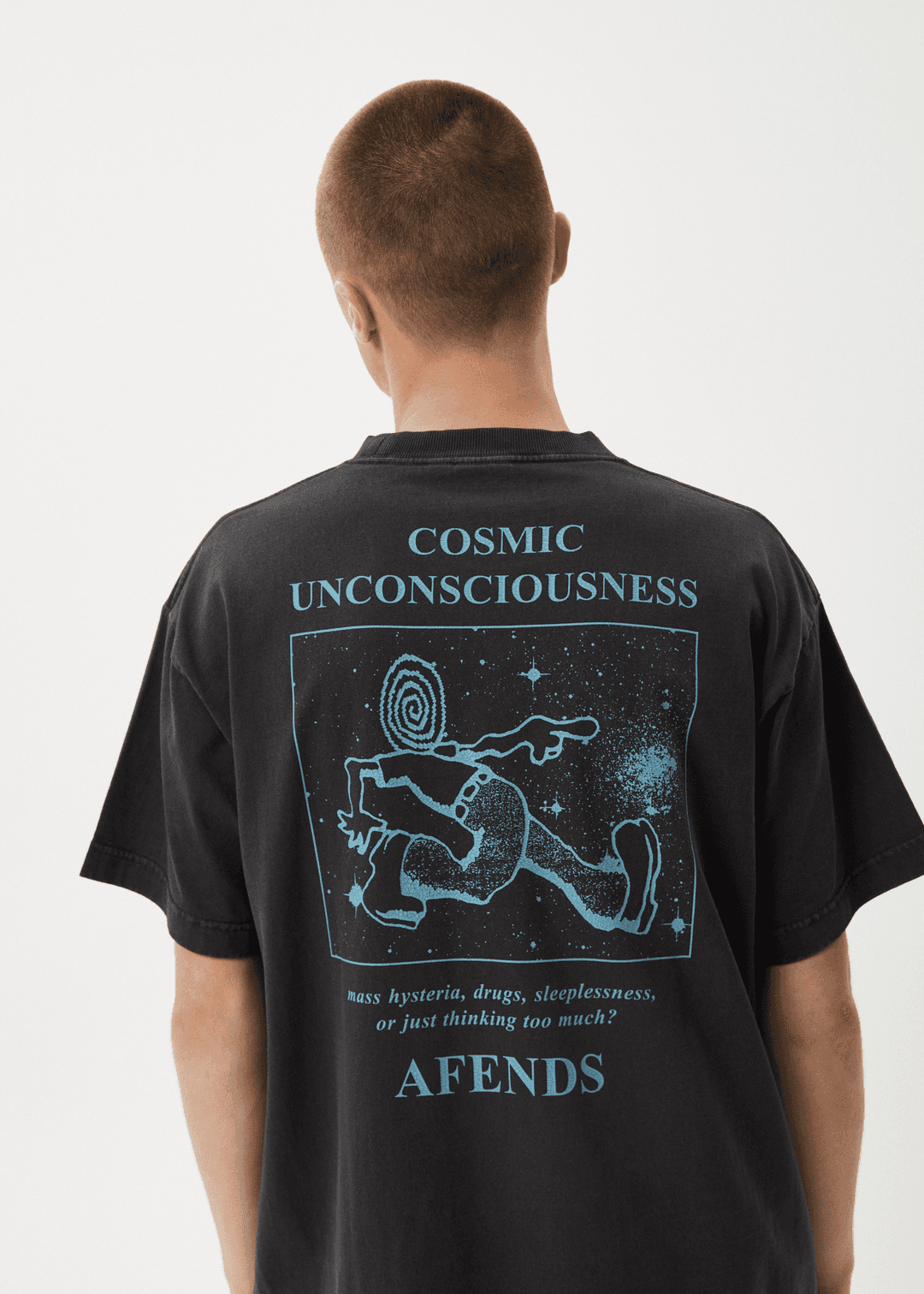 AFENDS Cosmic Con Boxy T-Shirt – Stone Black