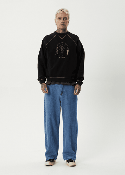 AFENDS Dance Party Crew Neck Sweatshirt – Black