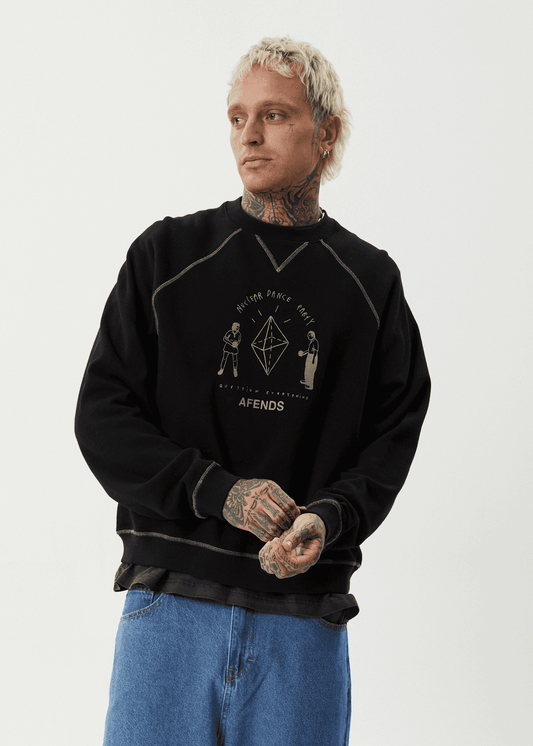 AFENDS Dance Party Crew Neck Sweatshirt – Black