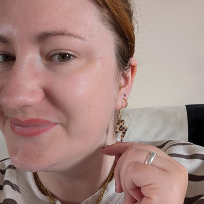 Mini Leopard Lightning Bolt Earrings | Statement Cork Jewellery