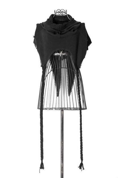 Black Hooded Rave Poncho | Punk Rave