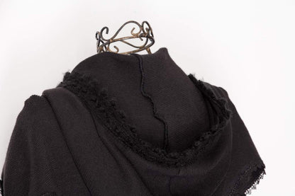 Black Hooded Rave Poncho | Punk Rave