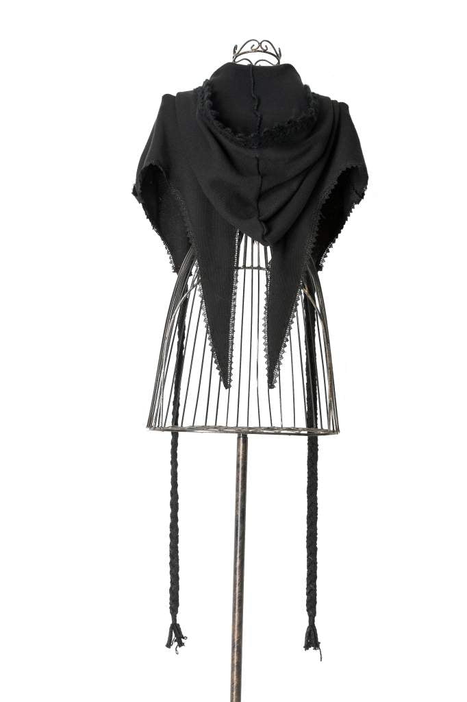 Black Hooded Rave Poncho | Punk Rave
