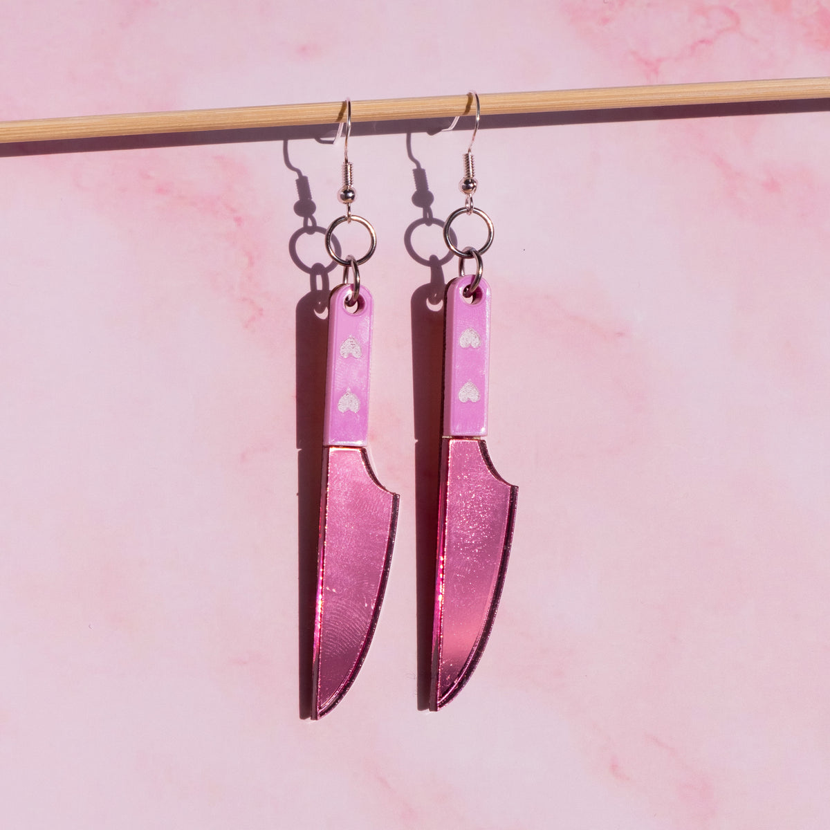 Pink Knife Earrings | Quirky Statement Jewellery