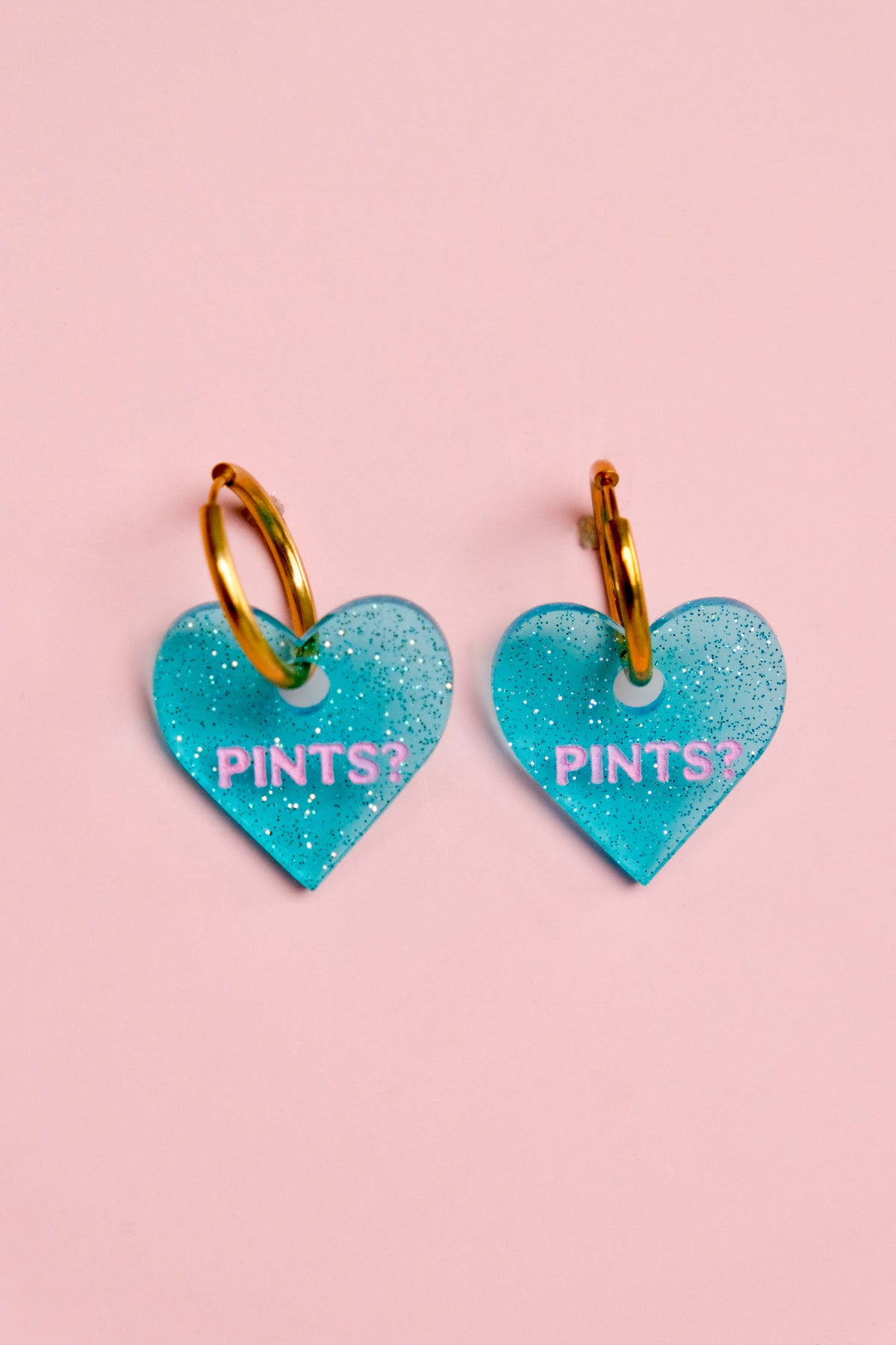 Pints? Heart Hoop Earrings | Pub Statement Jewellery