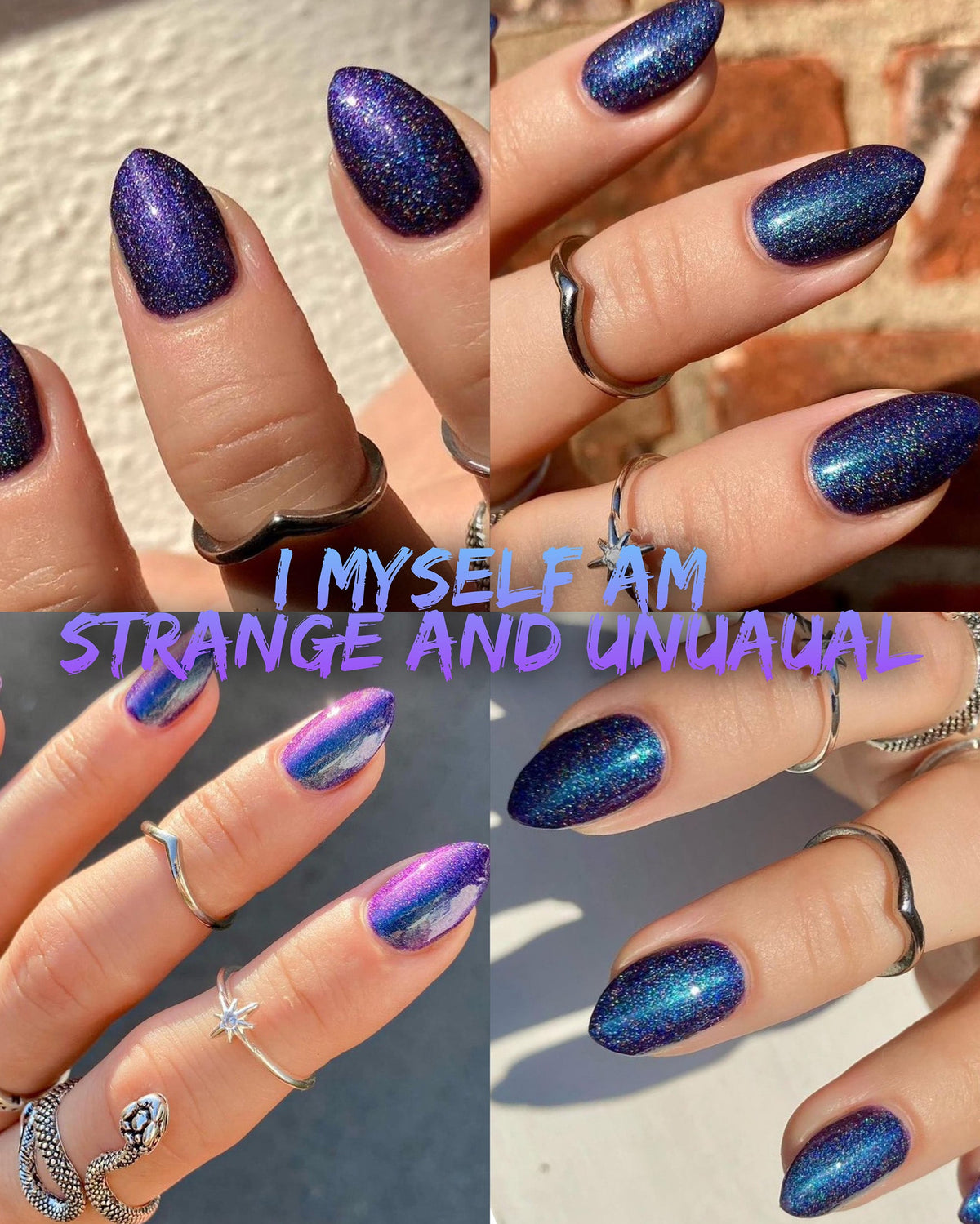 Radioactive Unicorn I Myself Am Strange And Unusual Multi-Tonal Chrome Nail Polish