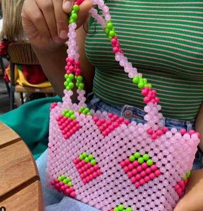 Strawberry Shortcake Bead Bag | Pink Strawberry Bag
