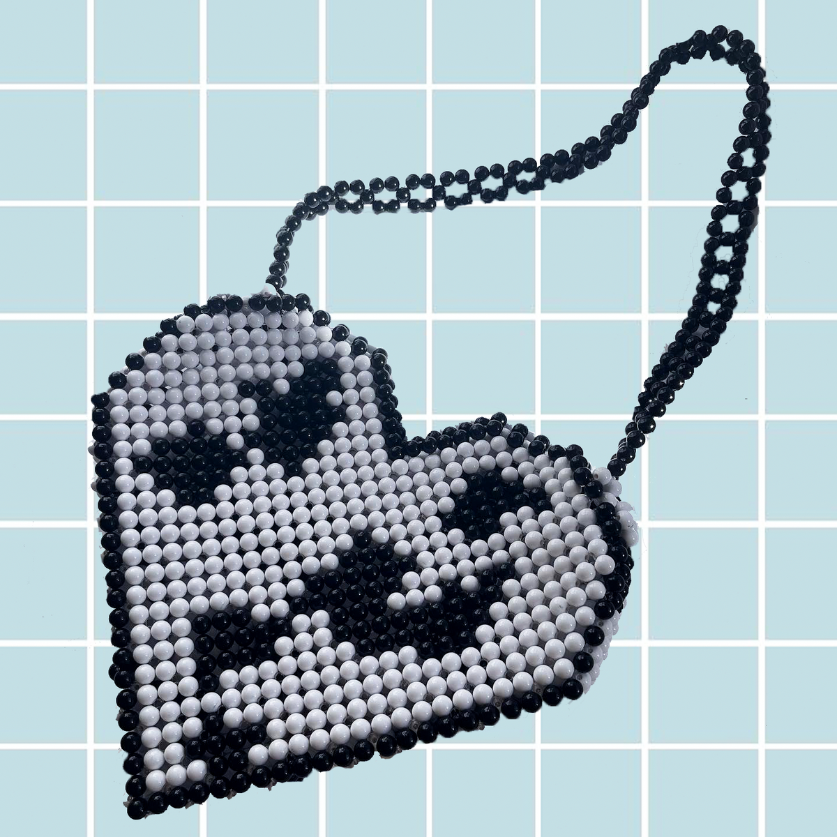 Cow Print Heart Bead Bag | Cow Print Statement Bag