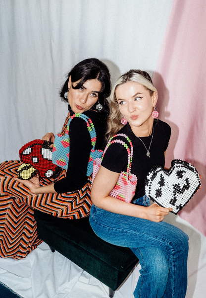 Cow Print Heart Bead Bag | Cow Print Statement Bag