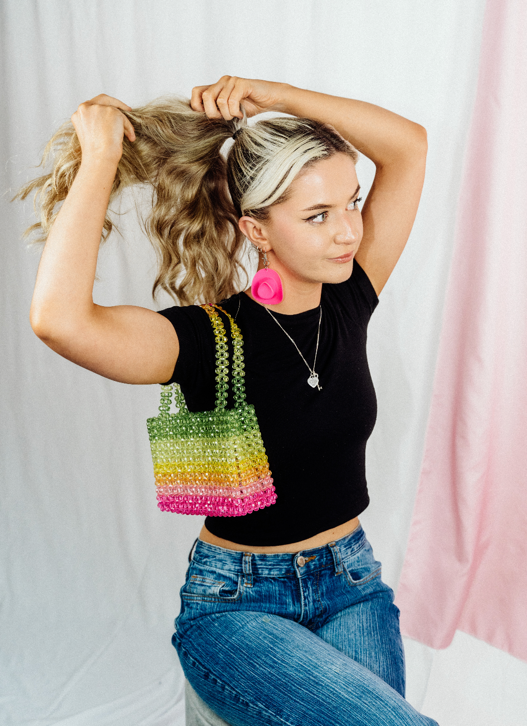Summer Day Bead Bag | Colourful Beaded Festival Bag