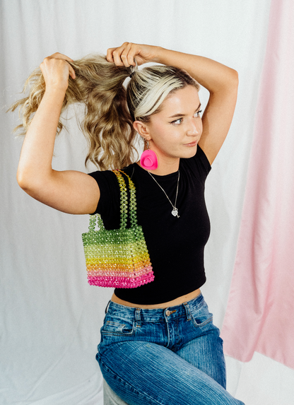 Summer Day Bead Bag | Colourful Beaded Festival Bag