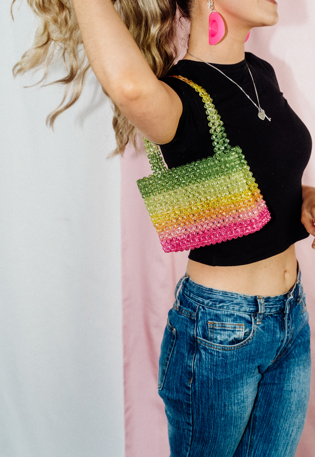 Summer Day Bead Bag | Colourful Beaded Festival Bag
