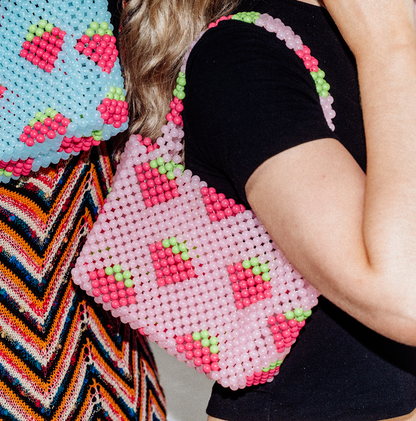 Strawberry Shortcake Bead Bag | Pink Strawberry Bag