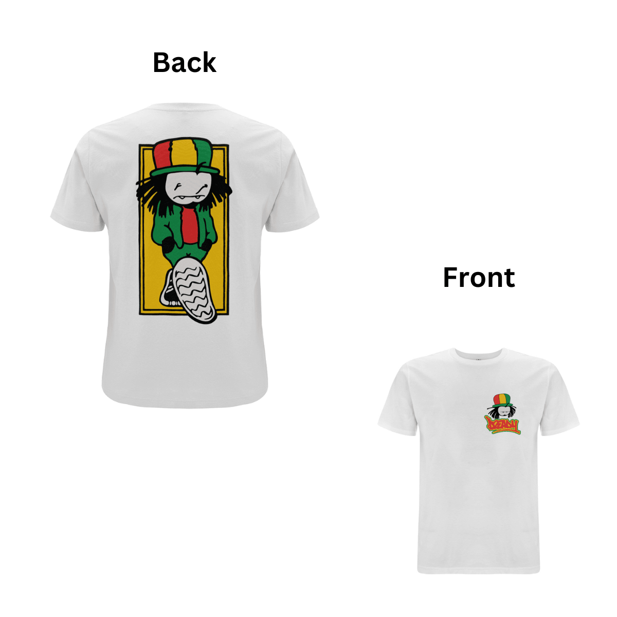 Dready Walking Dread T-shirt product detail showing the colourful graphic print.