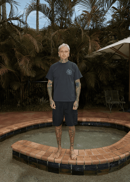 AFENDS Cosmic Con Boxy T-Shirt – Stone Black
