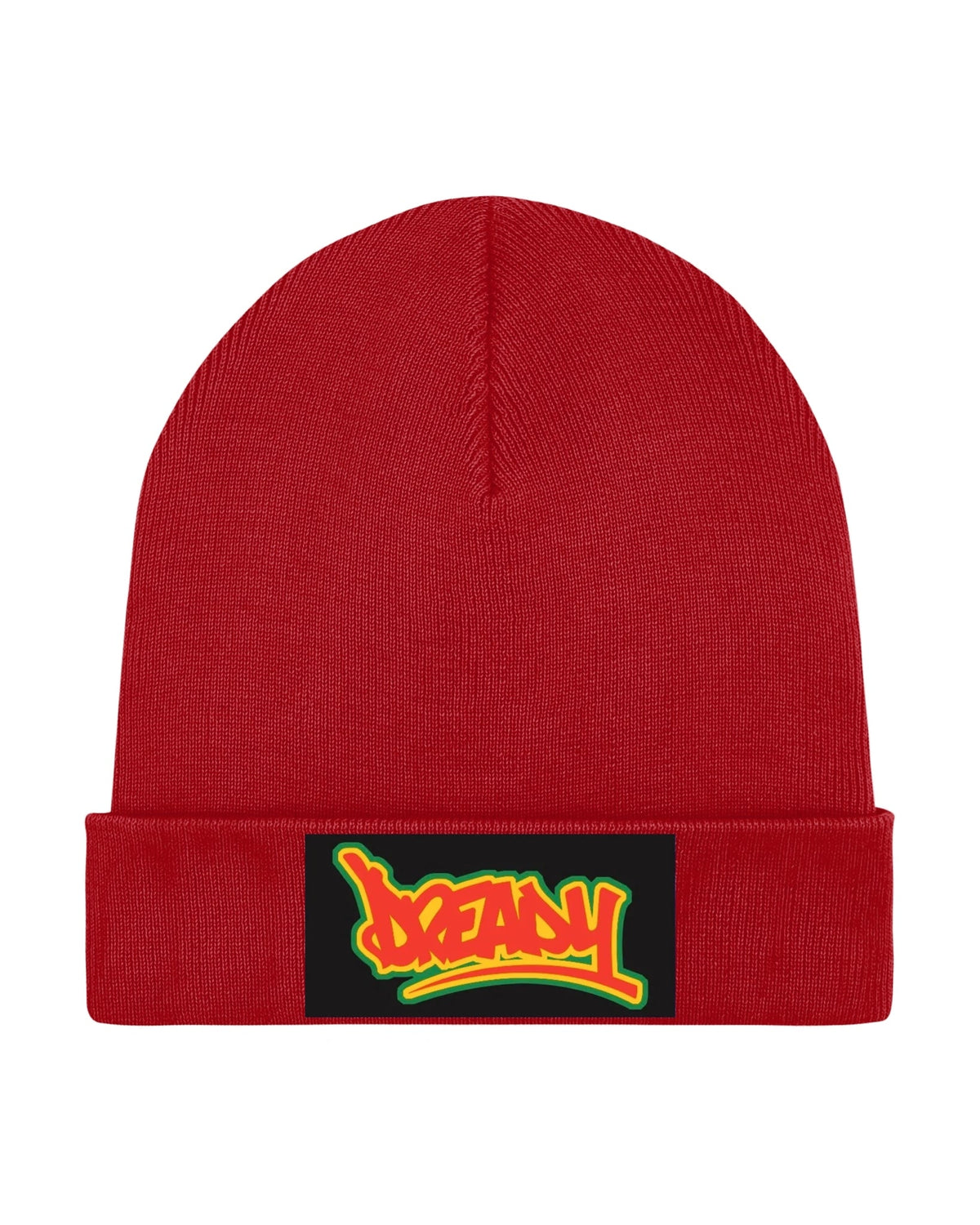 Dready Fantastic Beanie detail view of the knitted hat.