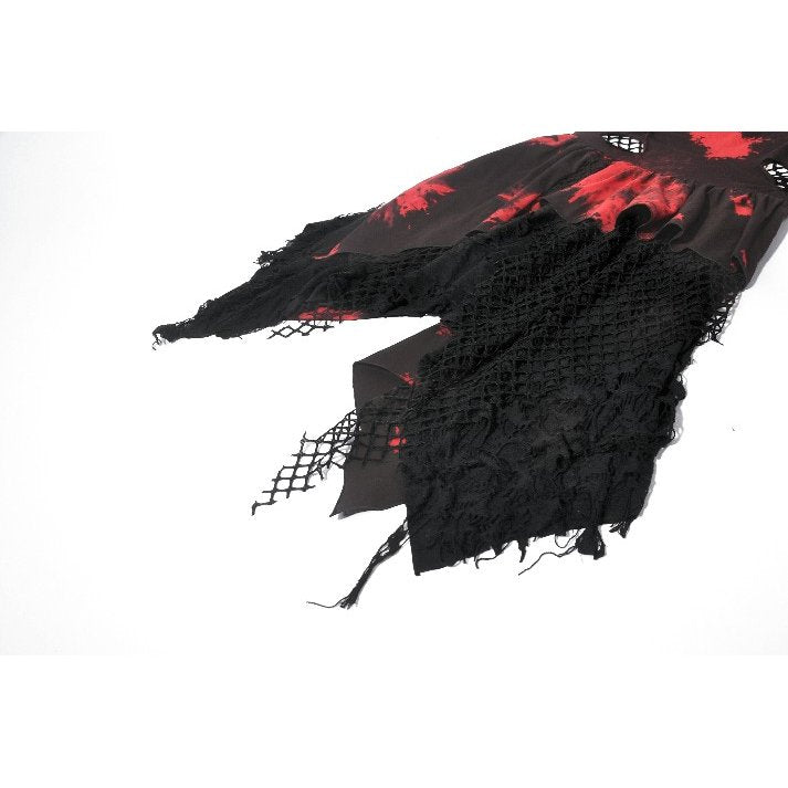 Dark in Love Red & Black Tie-Dye Punk Dress