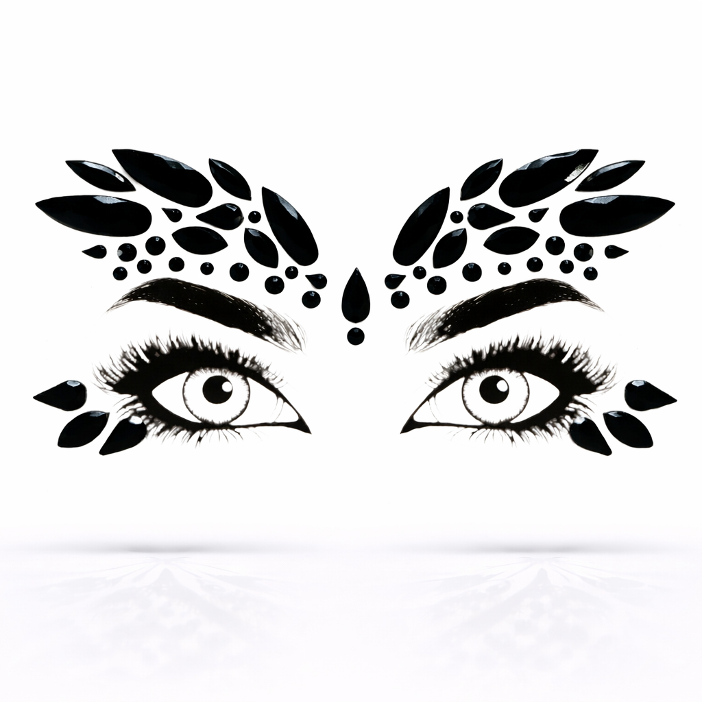 black festival face gems nemesis self adhesive design