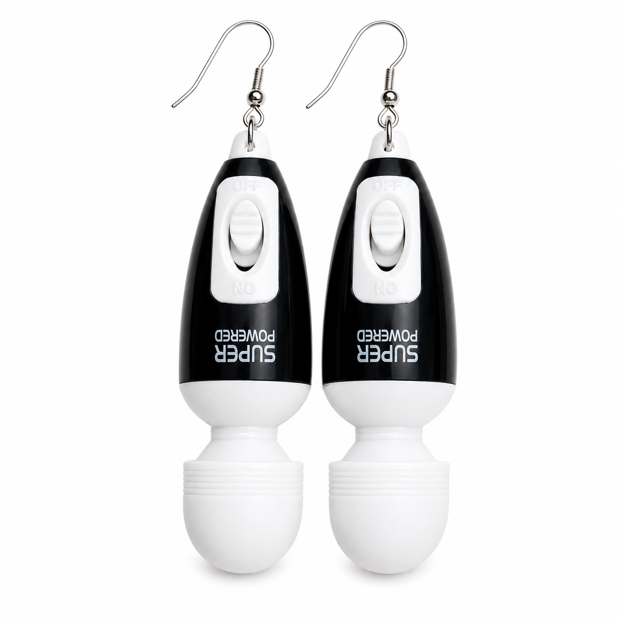 Black mini vibrating novelty earrings that really vibrate