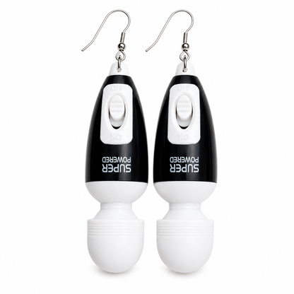 Black mini vibrating novelty earrings that really vibrate