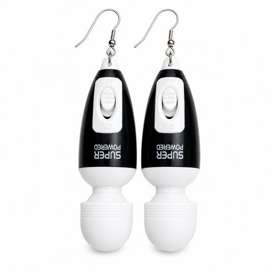 Black mini vibrating novelty earrings that really vibrate