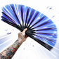 XL blue hand fan UK festival accessory