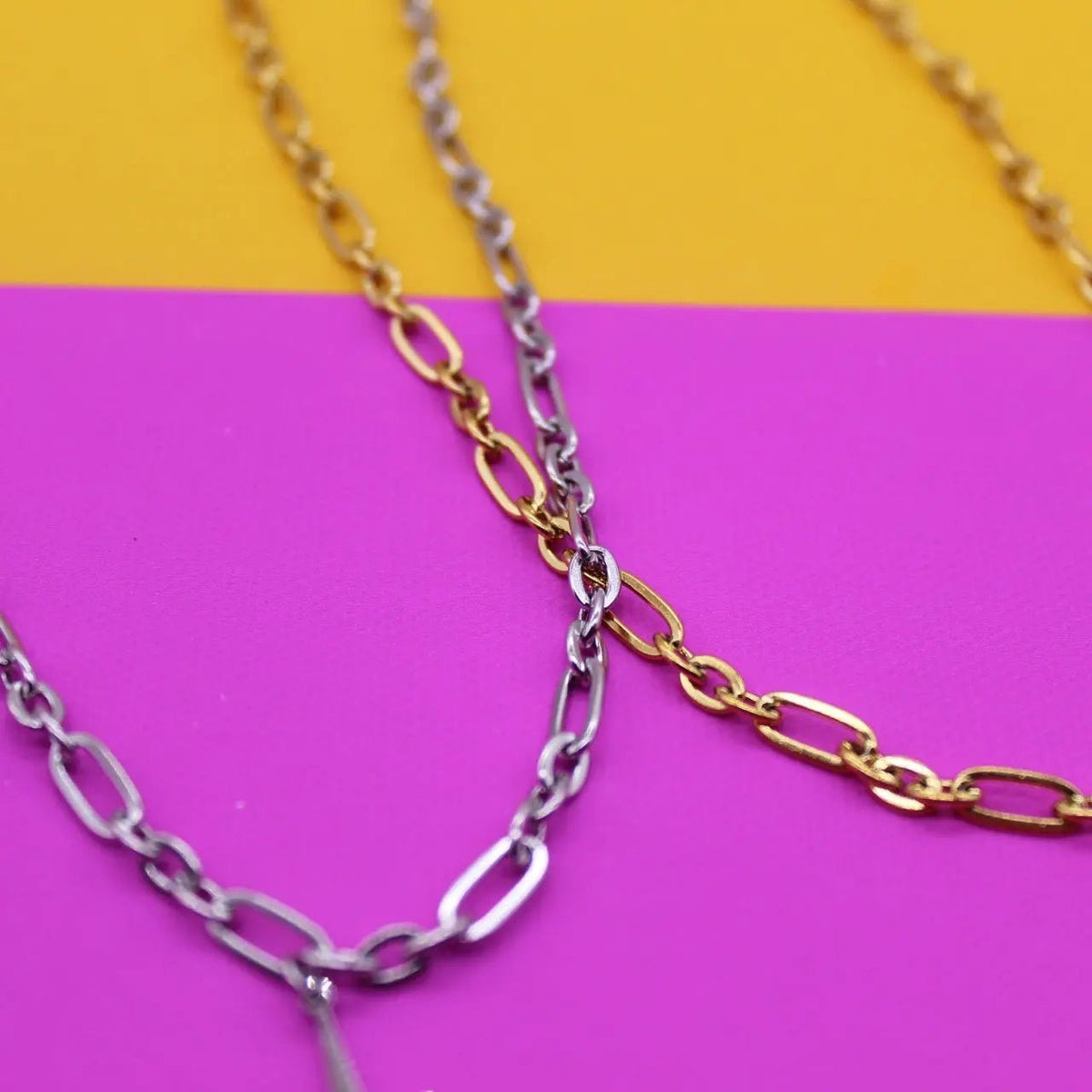Chunky Chain Lightning Bolt Necklace | Gold or Silver