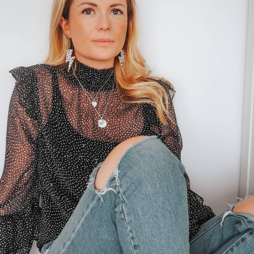 Dalmatian Lightning Hoop Earrings | Statement Cork Jewellery