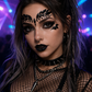 dark festival face gems bold edgy makeup look