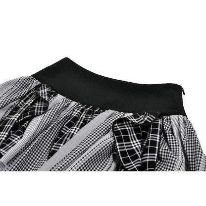 Black & Grey Tartan Punk Rave Skirt | Dark in Love