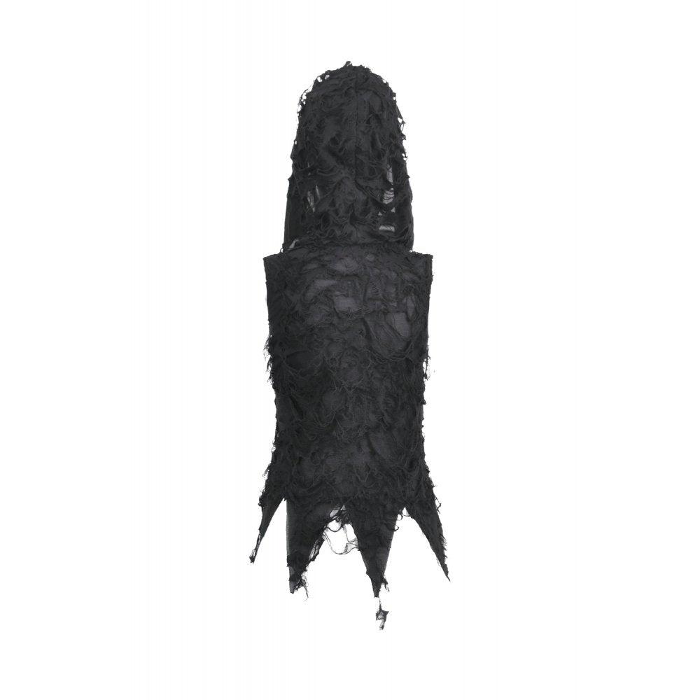 Black Asymmetric Hooded Rave Top | Dark in Love