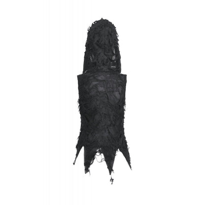 Black Asymmetric Hooded Rave Top | Dark in Love