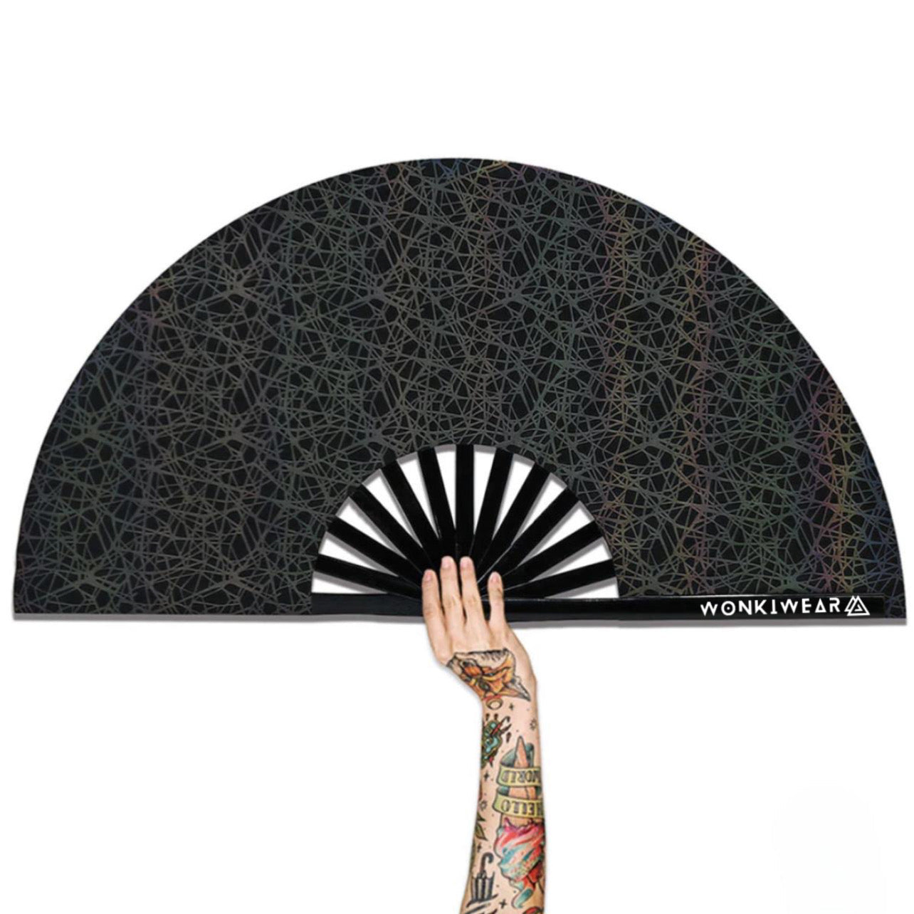 flash reflective entrapment rave fan with normal lighting