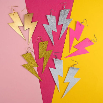 Extra Large Gold Lightning Bolt Earrings | Statement Jewellery