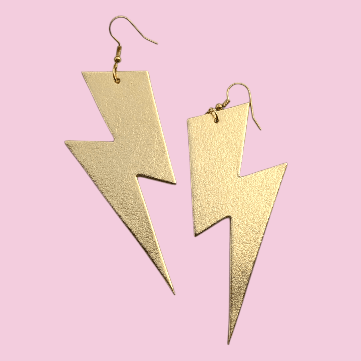 Extra Large Gold Lightning Bolt Earrings | Statement Jewellery