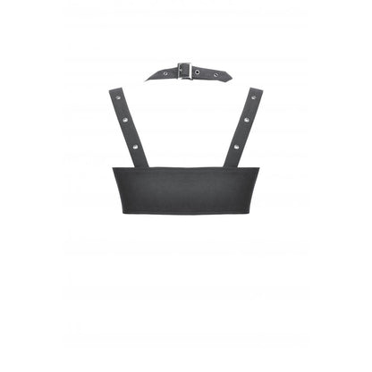 Black Buckled Utility Rave Crop Top | Dark in Love