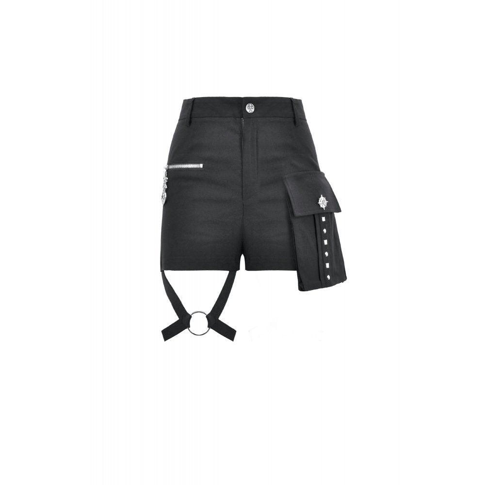 Black Punk Utility Rave Shorts | Dark in Love