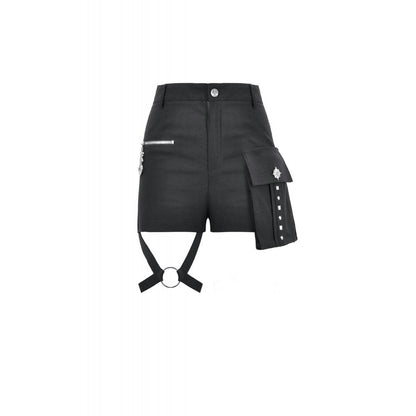 Black Punk Utility Rave Shorts | Dark in Love