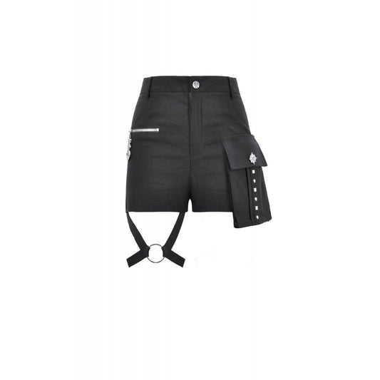 Black Punk Utility Rave Shorts | Dark in Love