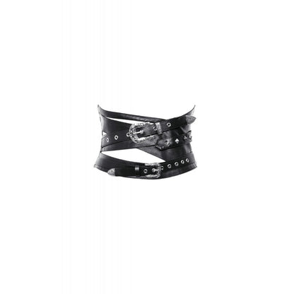 Black Layered Faux Leather Rave Waist Belt | Dark in Love