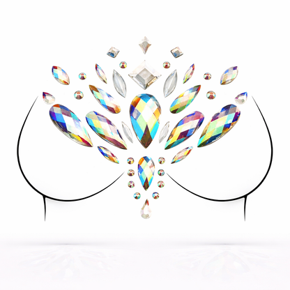 festival body jewels selene celestial chest gem design