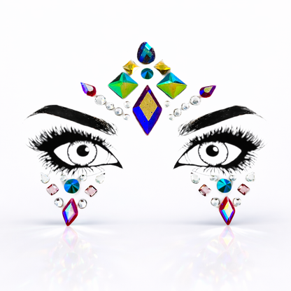 Athena festival face jewels self adhesive rave face gems with colourful crystals for festivals and parties
