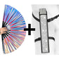 Festival fan with silver glitter strap case accessory bundle for festivals
