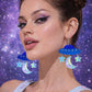 Model wearing UFO earrings UK festival outfit