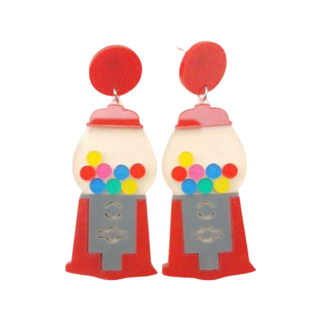 Gumball machine earrings UK colourful candy statement earrings