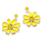 Earrings - Oversized daisy flower sun catcher drops, yellow