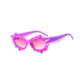 Sunglasses - Irregular Cats Eye Glasses, Pink & Purple